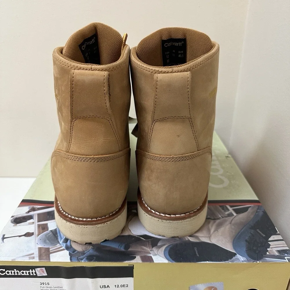 Carhartt Leather Slip Resistant Soft Toe Wedge Work Boot Style 3915 Size 12EE